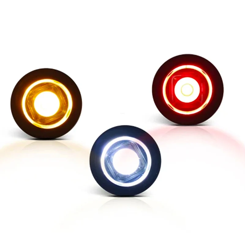 Lampada di indicatore rotonda a LED Bulls Eye con guarnizione piatta e curva