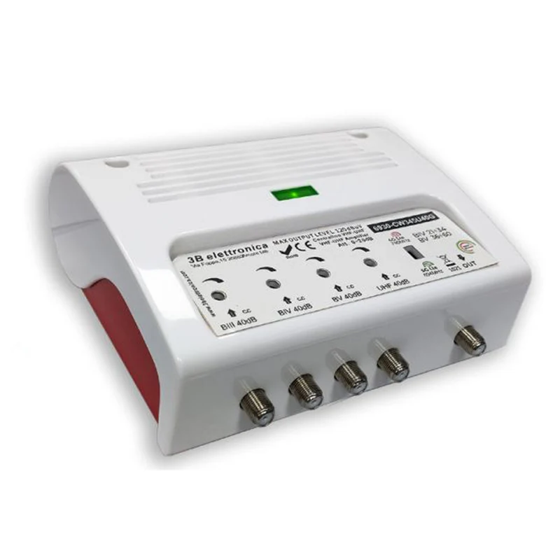 3B Elettronica Centralino larga banda, amplificatore 2 UHF, centralina autoalimentata con fissaggio a muro, 4G/5G 6931 CW3UU40G