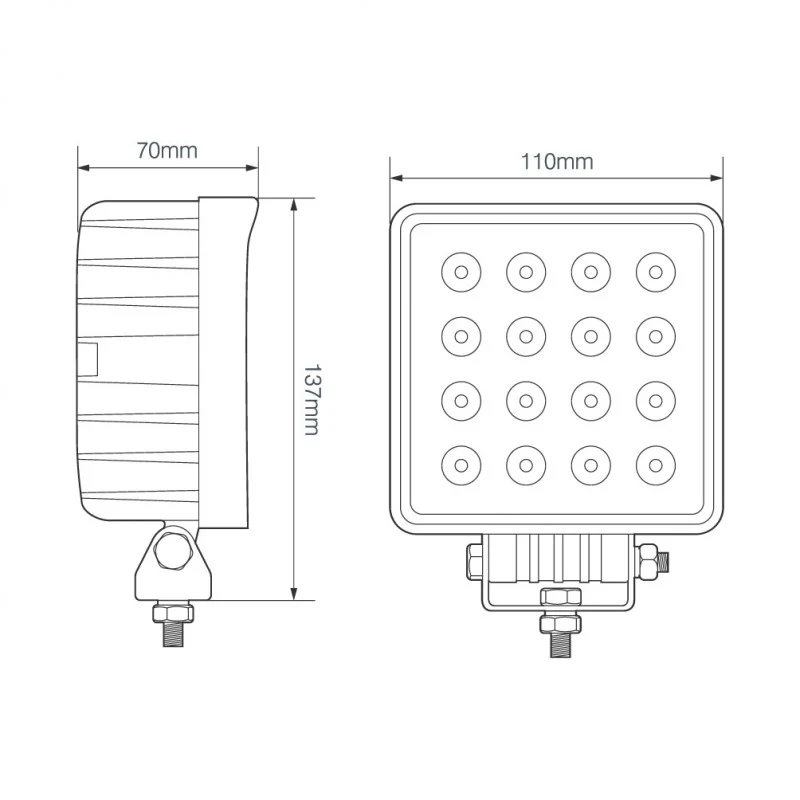 Faro da lavoro quadrato Flood 48 Watt / LED Autolamps