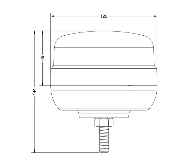 Faro LED compatto Torlok con 3 modalità di lampeggio / Fissaggio con un solo bullone