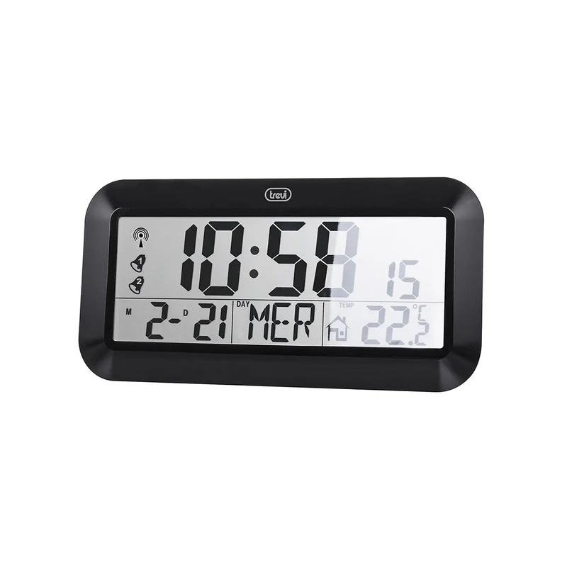 Trevi Orologio digitale da parete radiocontrollato con display Lcd OM 3528 D NERO