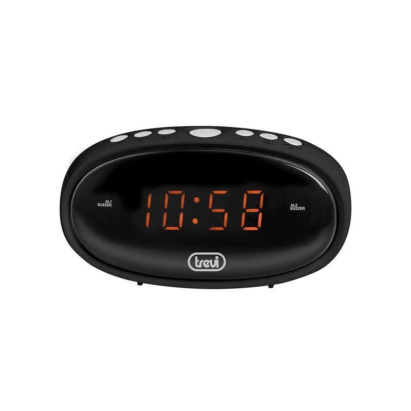 Trevi Orologio con 2 sveglie, orologio digitale con funzione Snooze e Dimmer, sveglia digitale da comodino