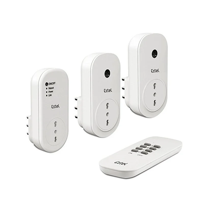 Extel Kit di 3 prese telecomandate Wi-Fi da interno con 1 telecomando