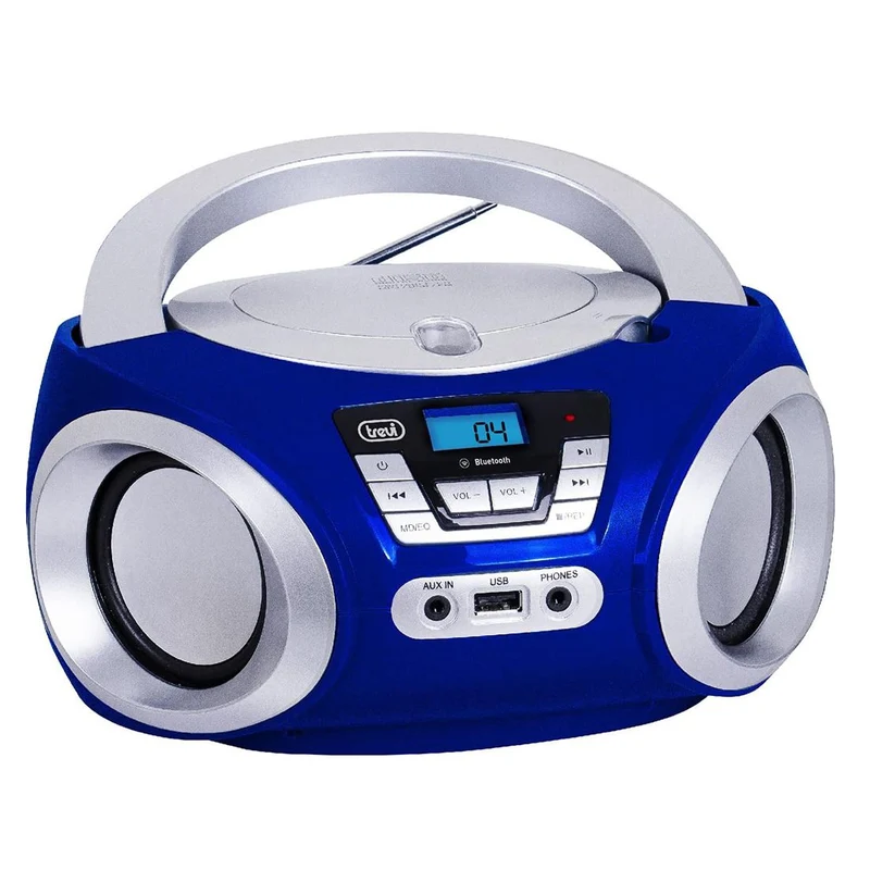 Trevi Stereo portatile boombox, stereo bluetooth con USB, AUX-In e Lettore CD, display LCD