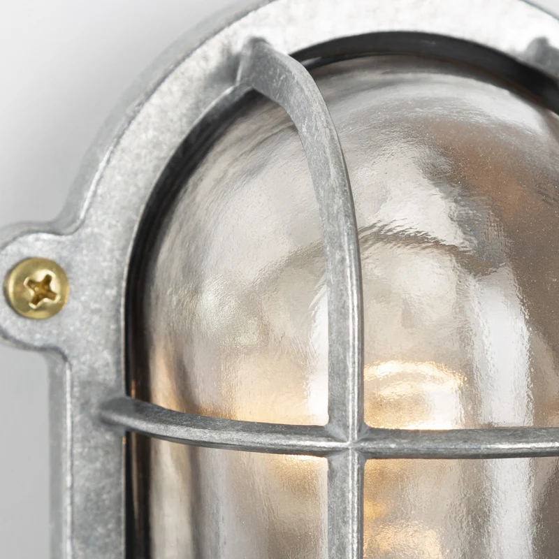 Casa Padrino Jugendstil Schiffslampe 14 x 10 x H. 21 cm - Silber - Nostalgische Wetterfeste Außenleuchte