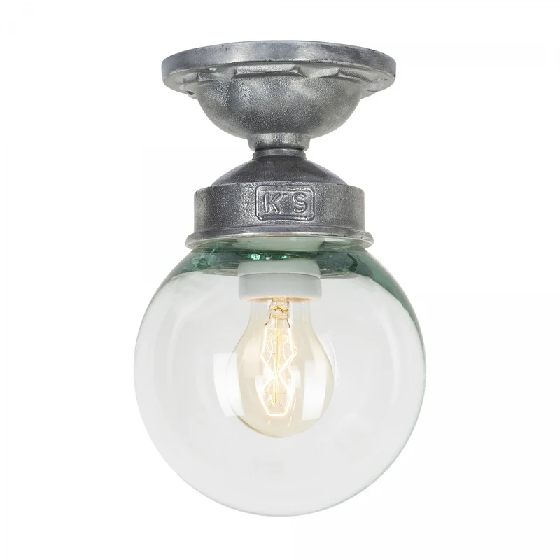 Casa Padrino Jugendstil Hofleuchte 15 x 15 x H. 24 cm - Silber - Nostalgische Wetterfeste Außenleuchte