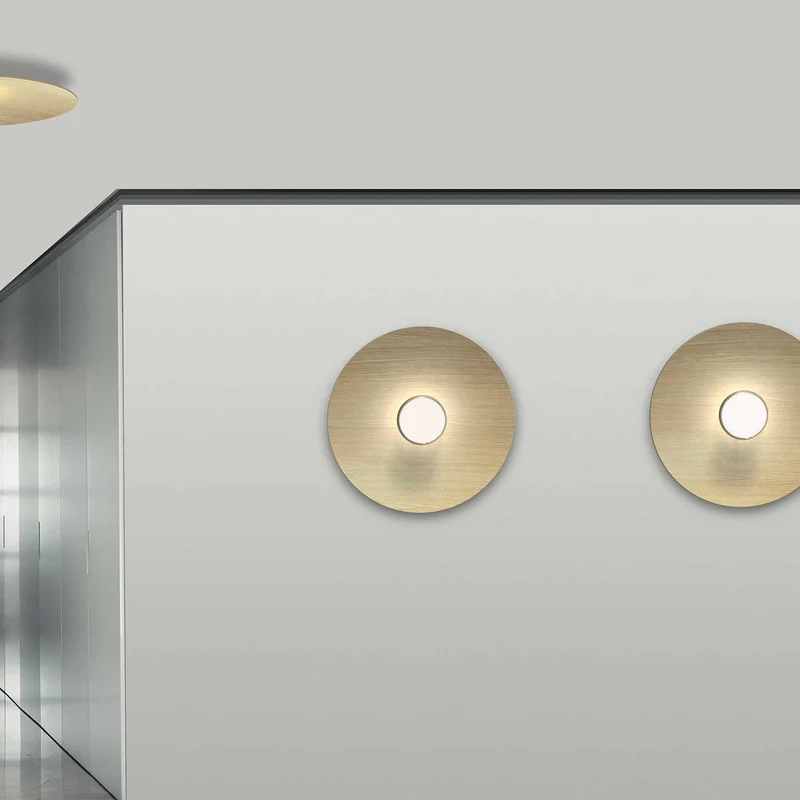 Sky Dome Flush - Applique murale LED en bois et acier, style contemporain