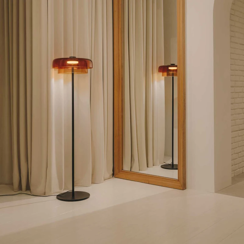 Levels 2 - Lampadaire LED en verre soufflé, style contemporain