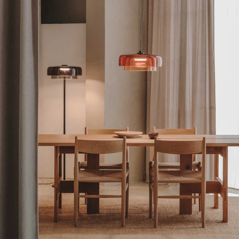 Levels 2 - Lampadaire LED en verre soufflé, style contemporain