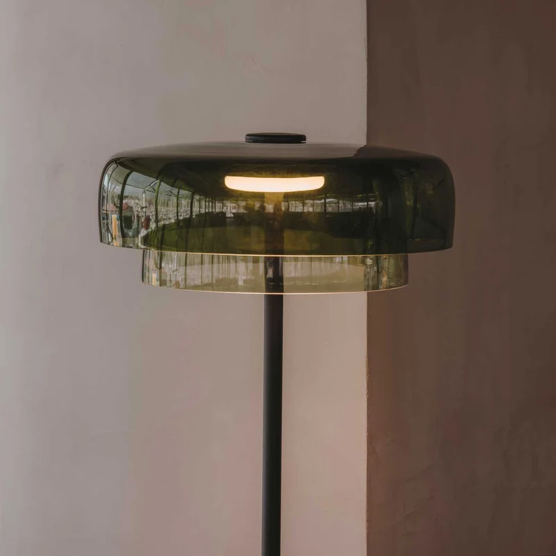 Levels 2 - Lampadaire LED en verre soufflé, style contemporain