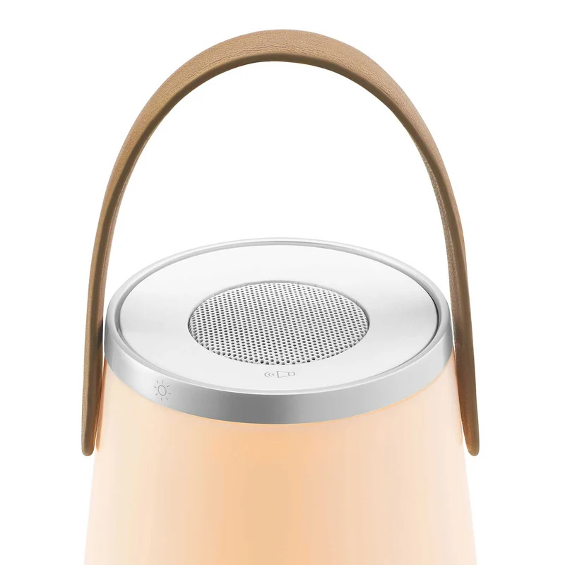 Uma - Lampe à poser sans fil avec enceinte Bluetooth en PMMA, style contemporain