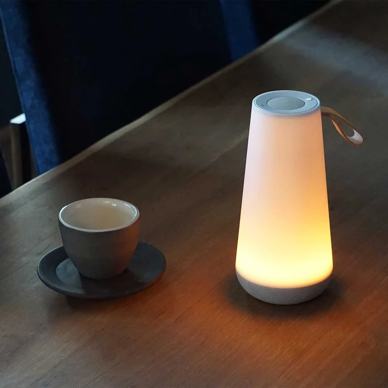 Uma Mini - Lampe à poser portable avec enceinte Bluetooth en PMMA, style contemporain