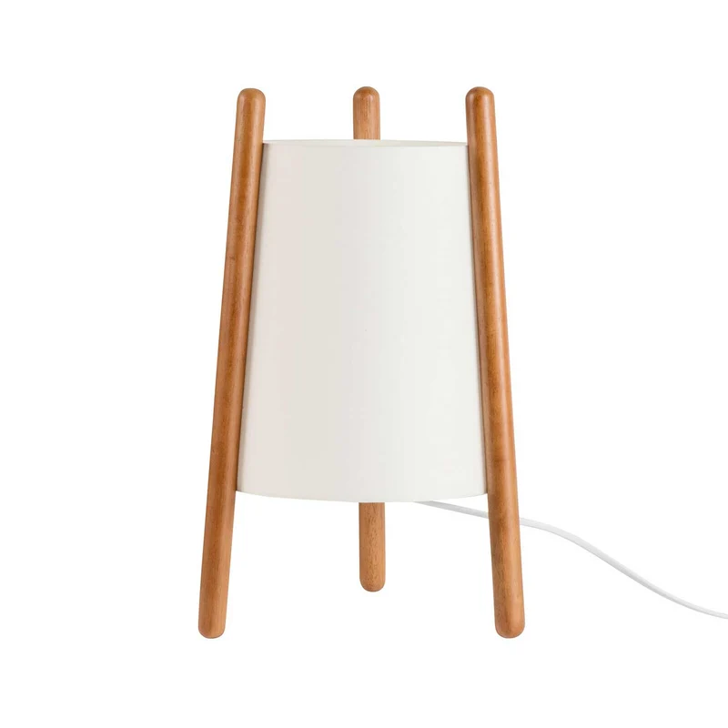 Woody - Lampe à poser en bois et textile, style scandinave