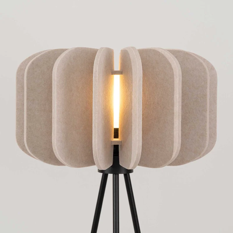 Leonis - Lampadaire moderne en acier et feutre, 134 cm