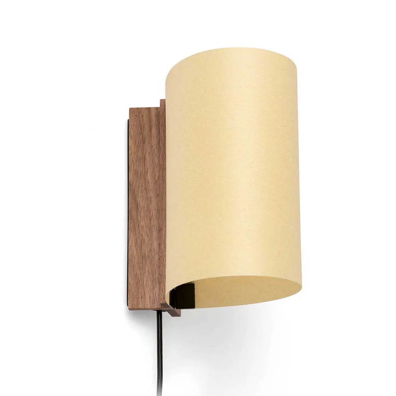 Cata - Applique murale LED en bois et papyrus, style contemporain