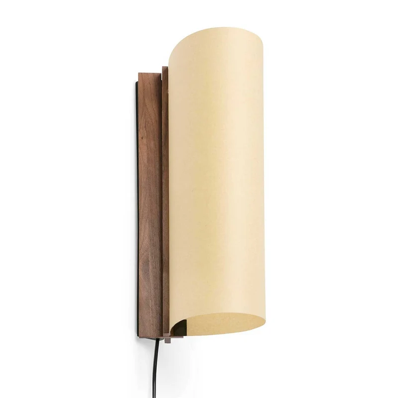 Cata - Applique murale LED en bois et papyrus, style contemporain