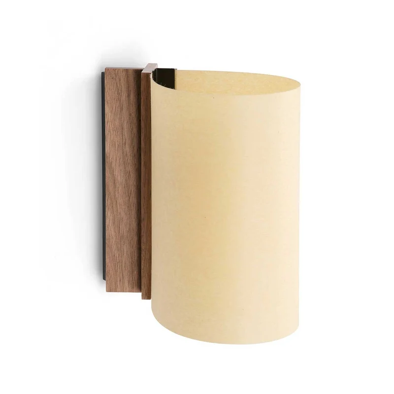 Cata - Applique murale LED en bois et papyrus, style contemporain