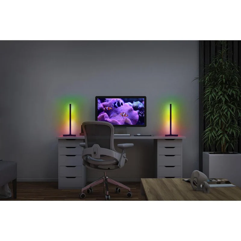 OSRAM Wifi SMART+ CORNER MAGIC Lampada da tavolo, RGB, 77lm, 7.5W, Telecomando, Nero