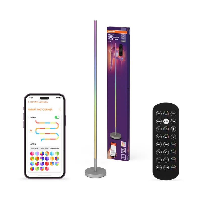 OSRAM Wifi SMART+ LAMPADA DA TERRA ANGOLARE MAGIC, RGB, 112lm, 11.5W, Telecomando