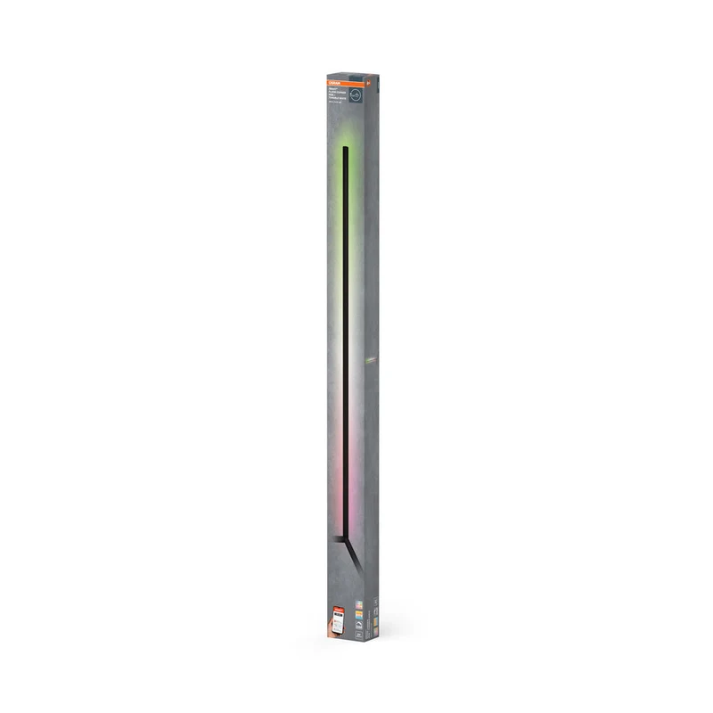OSRAM LAMPADA DA TERRA LED WIFI RGBW, bianco 2700-6500k, 10W, 600lm, 1400mm, App o assistente vocale come Alexa, Google e co. LAMPADA DA TERRA SMART WIFI ANGOLARE Per uso interno