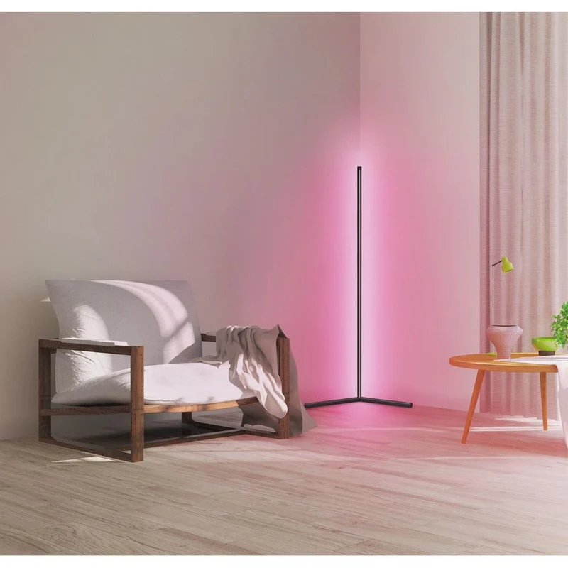 OSRAM LAMPADA DA TERRA LED WIFI RGBW, bianco 2700-6500k, 10W, 600lm, 1400mm, App o assistente vocale come Alexa, Google e co. LAMPADA DA TERRA SMART WIFI ANGOLARE Per uso interno