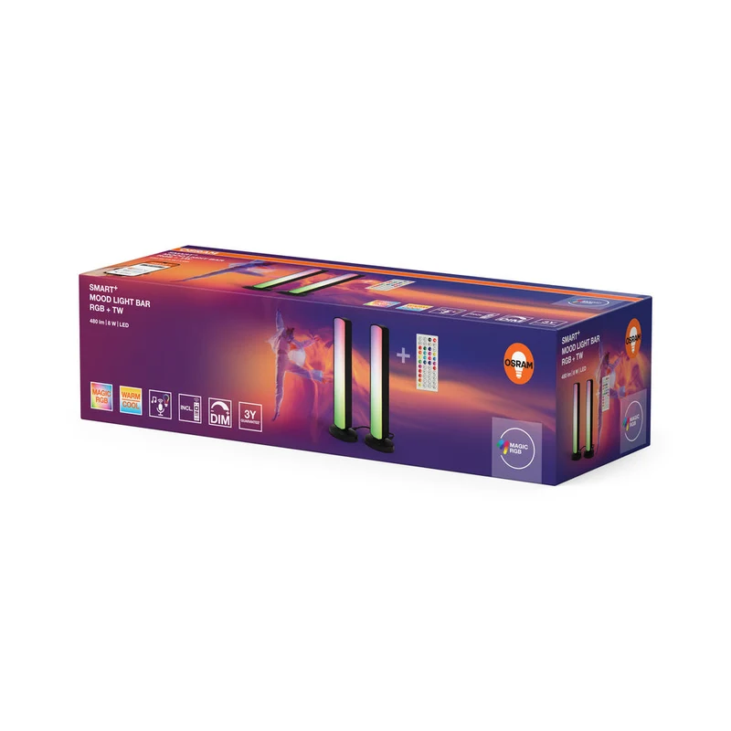 OSRAM SMART+ WIFI LED RGB lampada da terra, piccola, nera, 2x2,5W