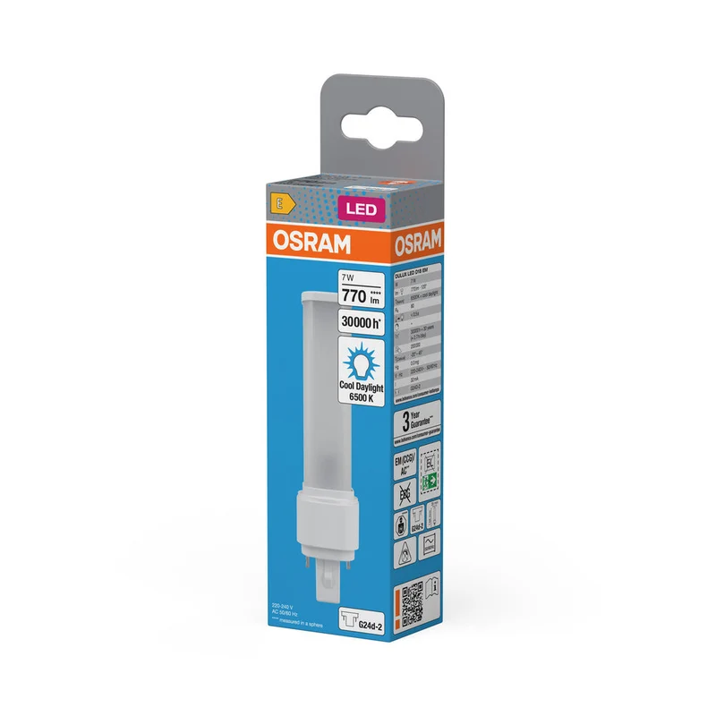 OSRAM DULUX LED D EM & ALIMENTAZIONE AC 7W 865 G24D-2