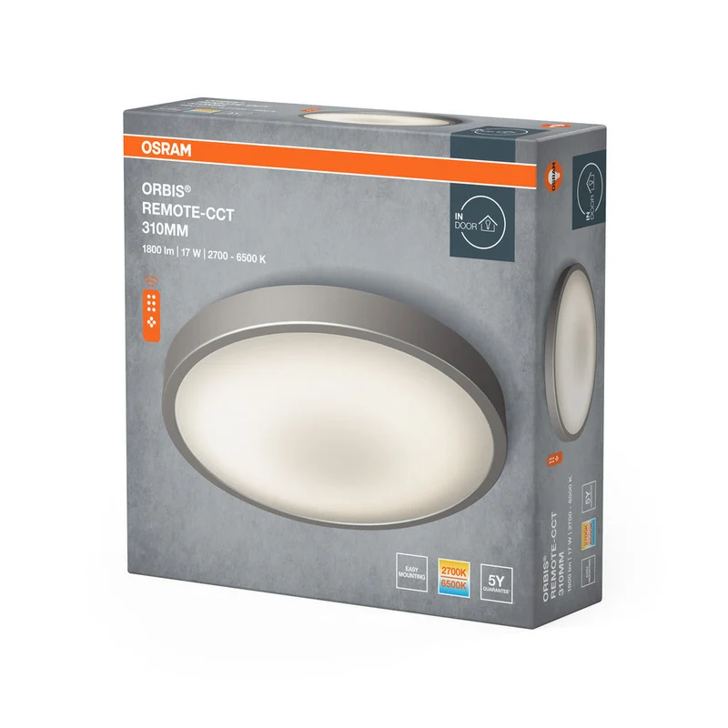 OSRAM ORBIS® Plafoniera CCT / DIM Telecomando-CCT 310mm 14W, 1000 lm, 2700…6500 K, Bianco Regolabile