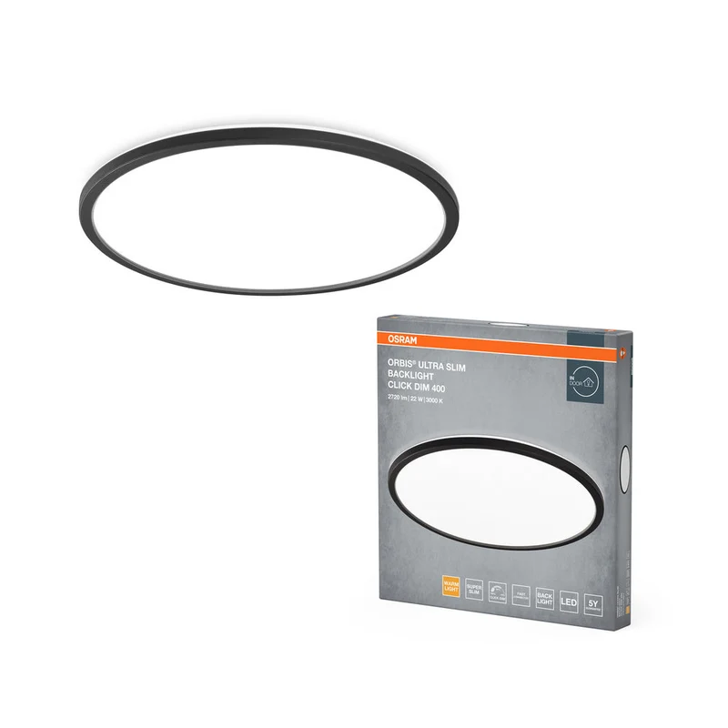 OSRAM ORBIS ClickDim lampada da soffitto 400mm, dimmerabile, nero