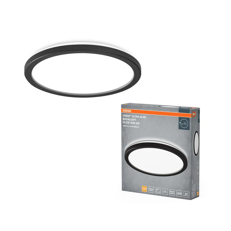 OSRAM ORBIS ClickDim lampada da soffitto 235mm, dimmerabile, nero