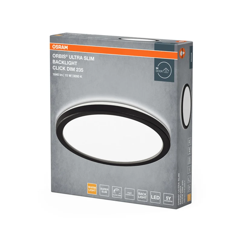 OSRAM ORBIS ClickDim lampada da soffitto 235mm, dimmerabile, nero