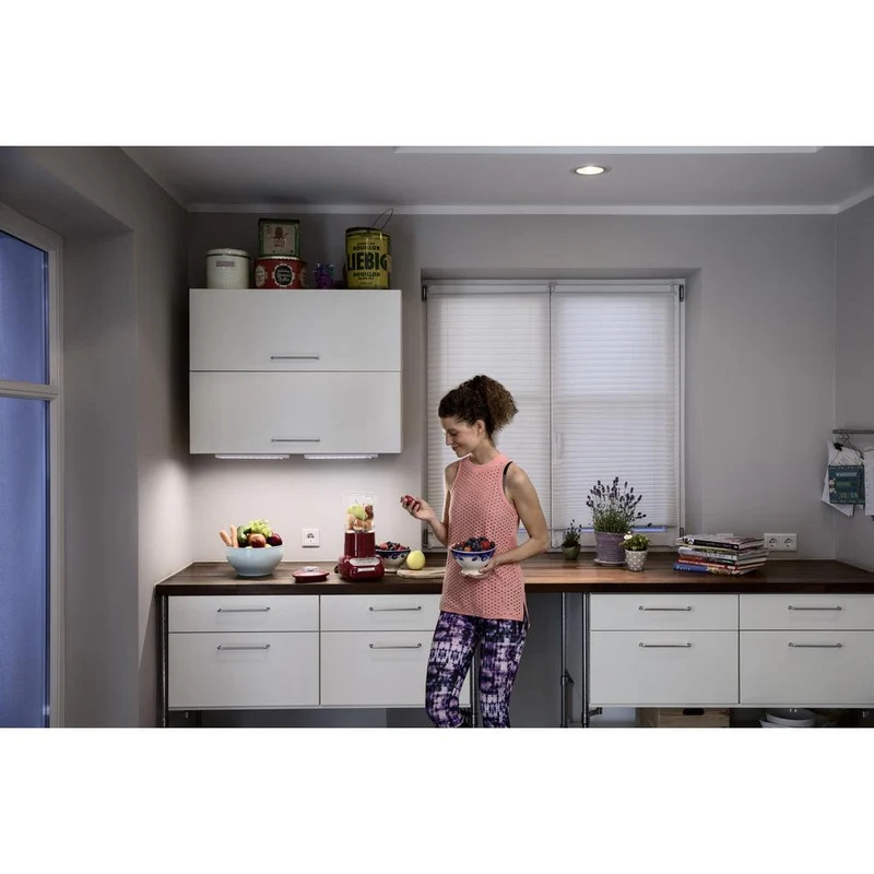 OSRAM LED Lampada a batteria, lampada per uso interno, sensore di movimento, sensore giorno-notte, bianco freddo, 300,0 mm x 50,0 mm x 22,0 mm, LED lineare mobile USB