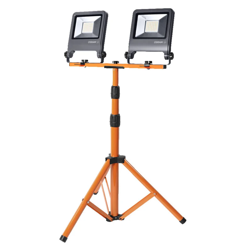 OSRAM LED faretto da cantiere per uso esterno, treppiede, lampada da lavoro LED, 2 x 50 Watt