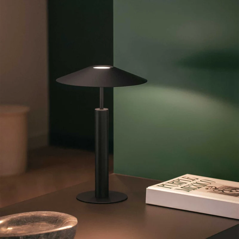 H - Lampe à poser en acier et acrylique sablé, style minimaliste
