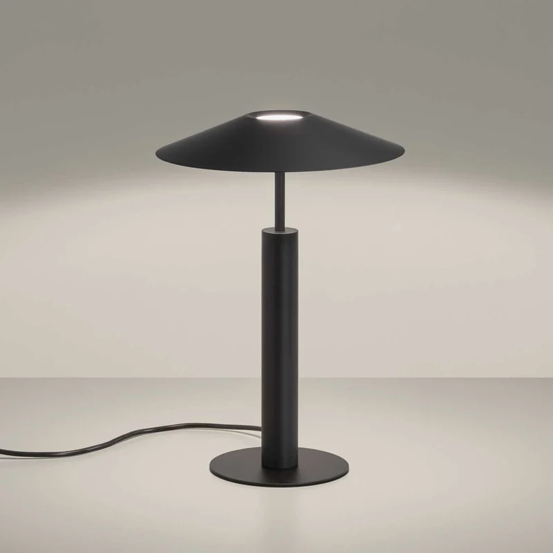 H - Lampe à poser en acier et acrylique sablé, style minimaliste