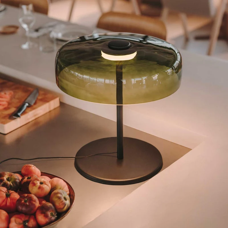 Levels 1 - Lampe à poser en verre soufflé, style contemporain