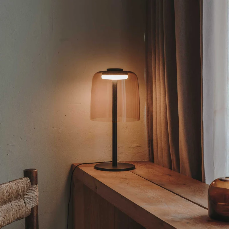 Levels 1 - Lampe à poser en verre soufflé, style contemporain
