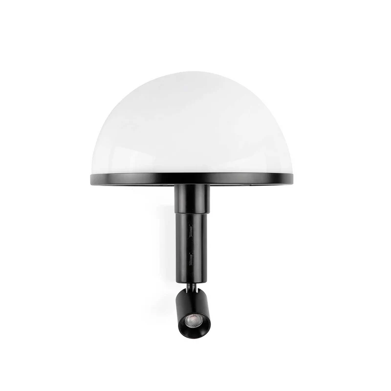 Dome - Applique murale avec liseuse en acier et PMMA, style contemporain