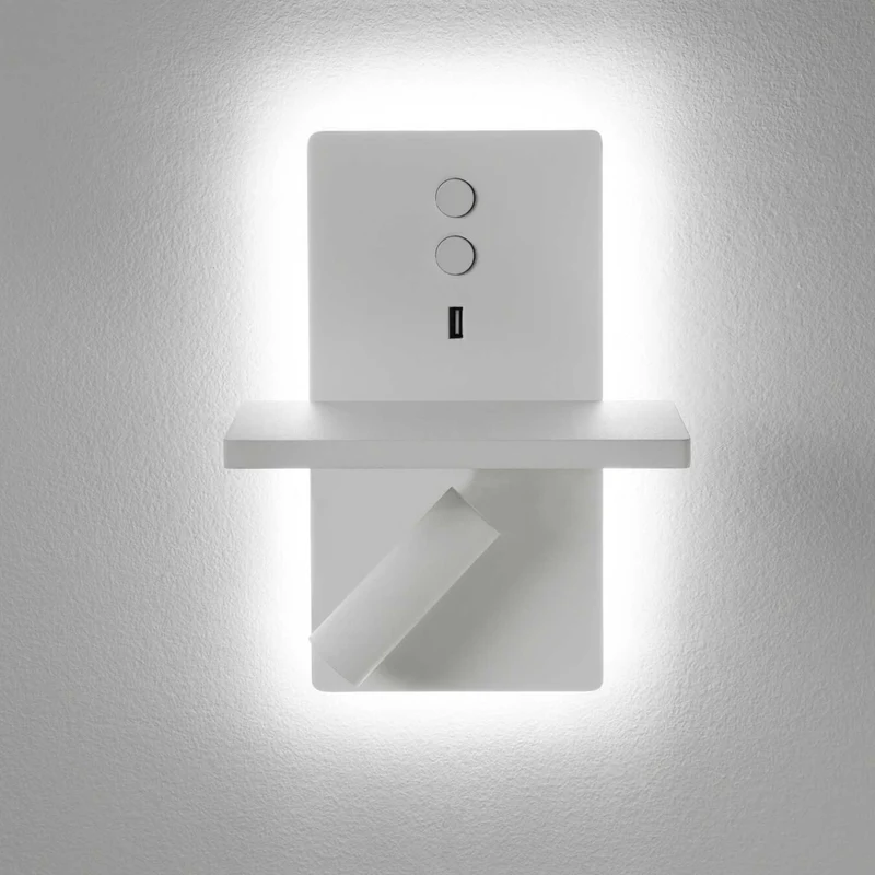 E-lamp - Applique murale LED en aluminium, style fonctionnel