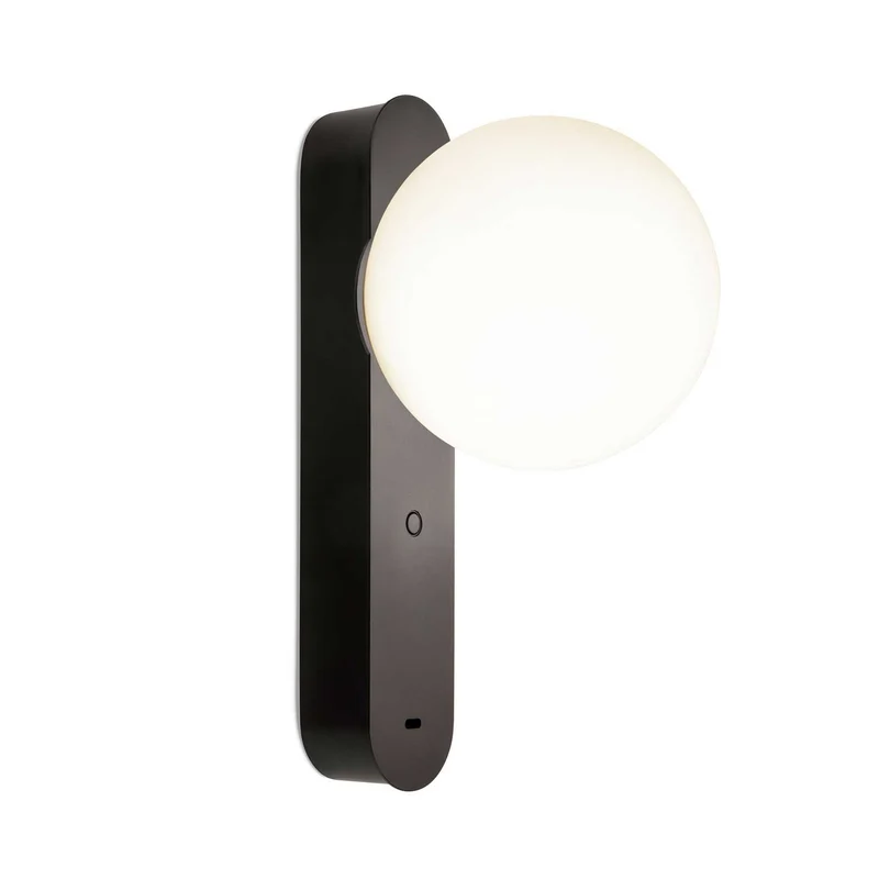 Perlina USB - Applique murale LED en acier et verre opalin, style contemporain