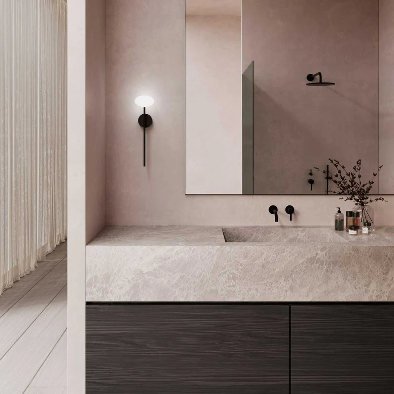 Bloom - Applique murale LED en acier et verre opalin, style contemporain