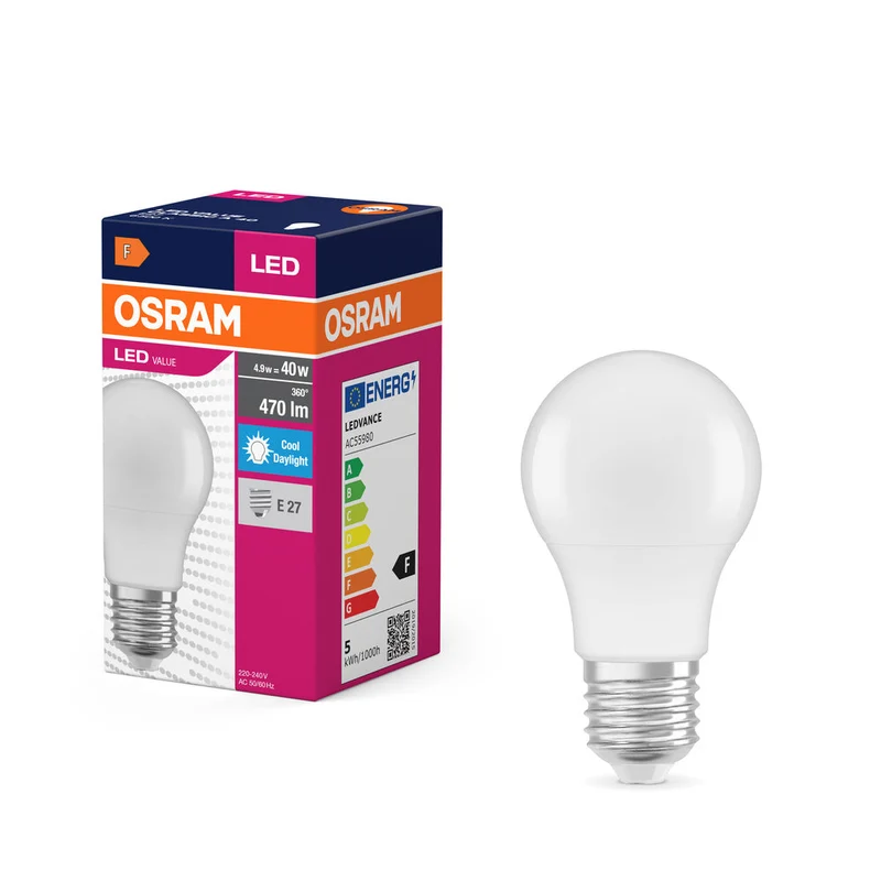 LED VALUE CLASSIC A 4.9W 865 Opalino E27