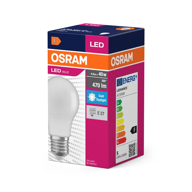 LED VALUE CLASSIC A 4.9W 865 Opalino E27