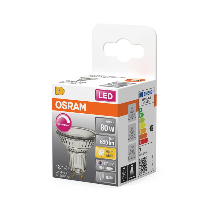 OSRAM LED SUPERSTAR PAR16 LED Spot dimmerabile (ex 80W) 6.9W / 2700K Bianco caldo GU10