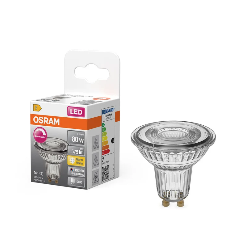 OSRAM Lampada LED LED SUPERSTAR PAR16 7W 927 GU10, 575 lm, 2700 K, Bianco caldo