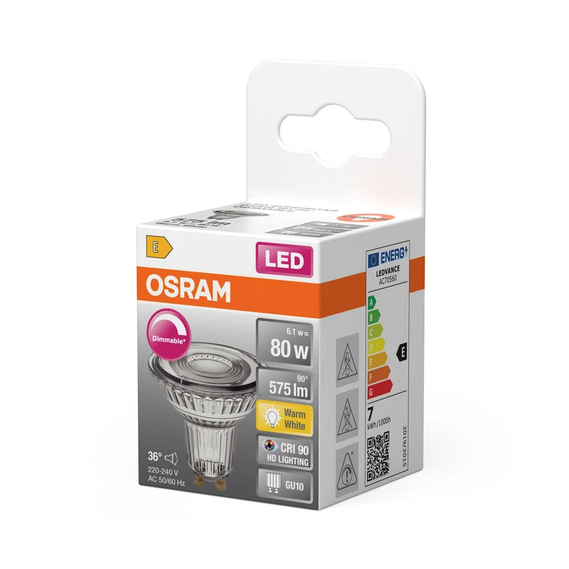 OSRAM Lampada LED LED SUPERSTAR PAR16 7W 927 GU10, 575 lm, 2700 K, Bianco caldo