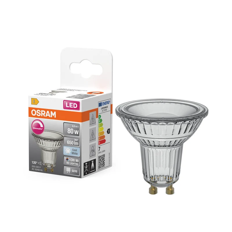 OSRAM LED SUPERSTAR PAR16 LED Spot opaco dimmerabile (ex 80W) 6,9W / 4000K Bianco freddo GU10