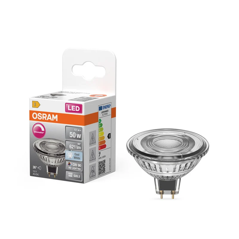 OSRAM Lampada LED LED SUPERSTAR MR16 12 V 6.8W 940 GU5.3, 621 lm, 4000 K, Bianco freddo