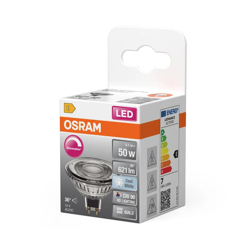 OSRAM Lampada LED LED SUPERSTAR MR16 12 V 6.8W 940 GU5.3, 621 lm, 4000 K, Bianco freddo