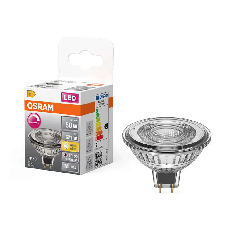 OSRAM Lampada LED LED SUPERSTAR MR16 12 V 6.8W 927 GU5.3, 621 lm, 2700 K, Bianco caldo